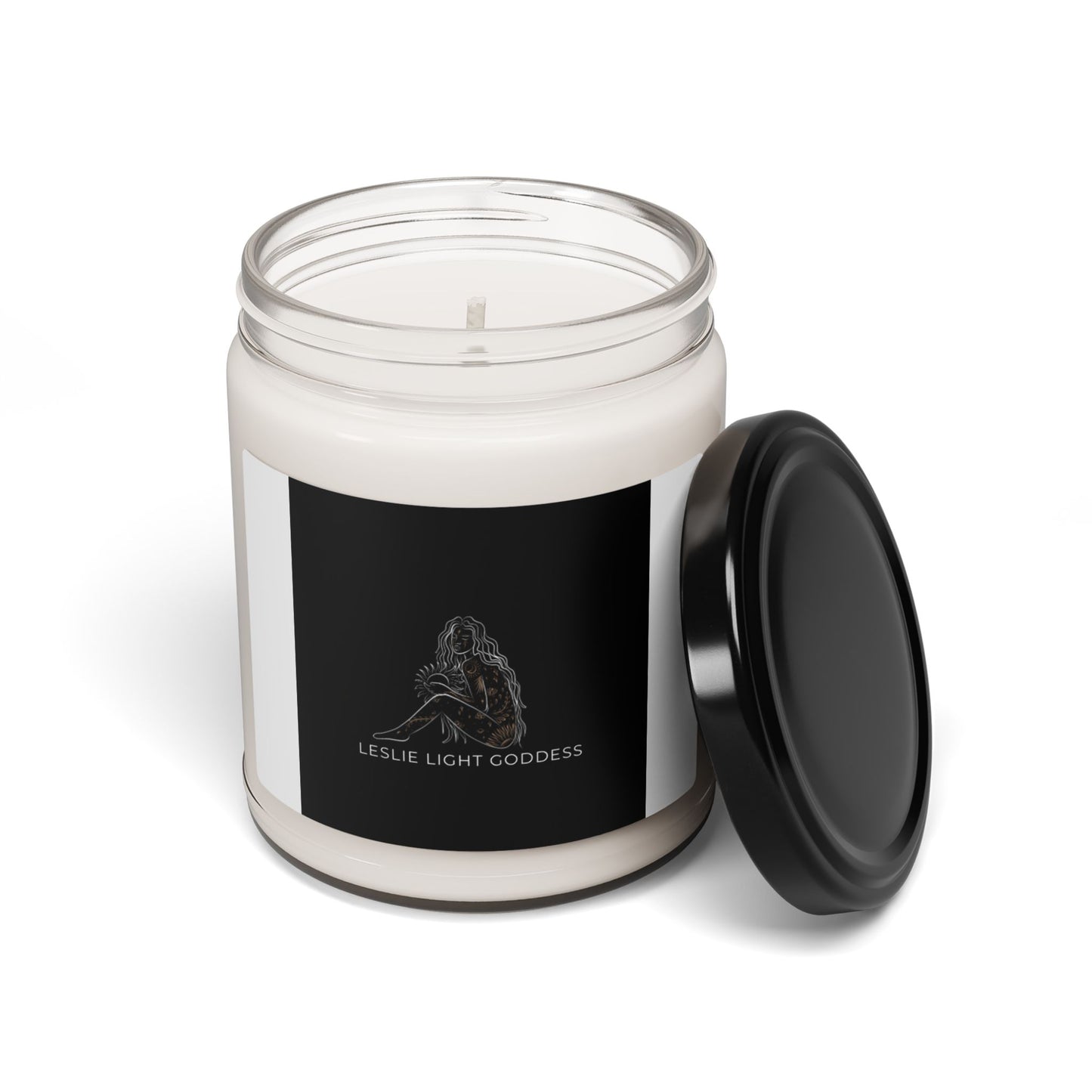 Leslie Light Goddess Scented Soy Candle - 9oz Aromatherapy Candle for Relaxation and Self-Care