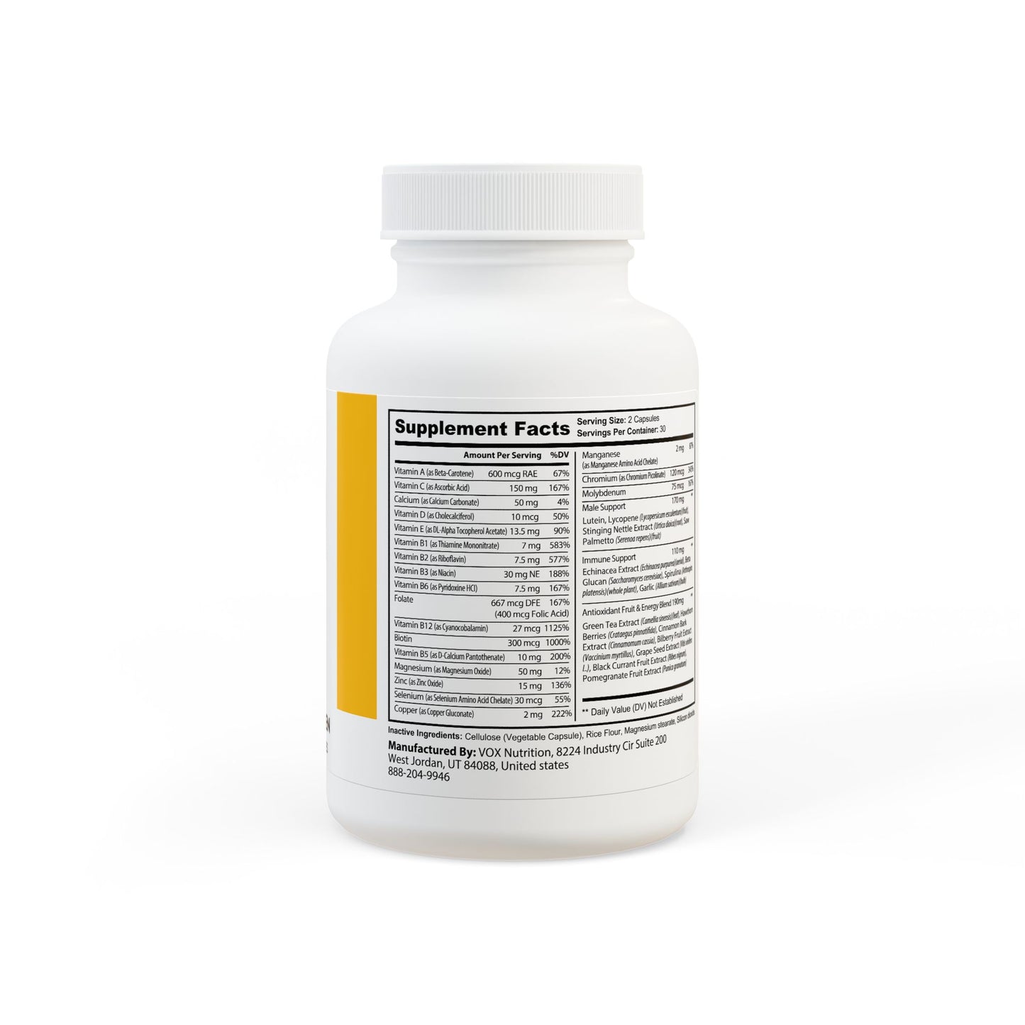 Leslie Light Goddess Multivitamin for Men Supplement (60 Capsules)