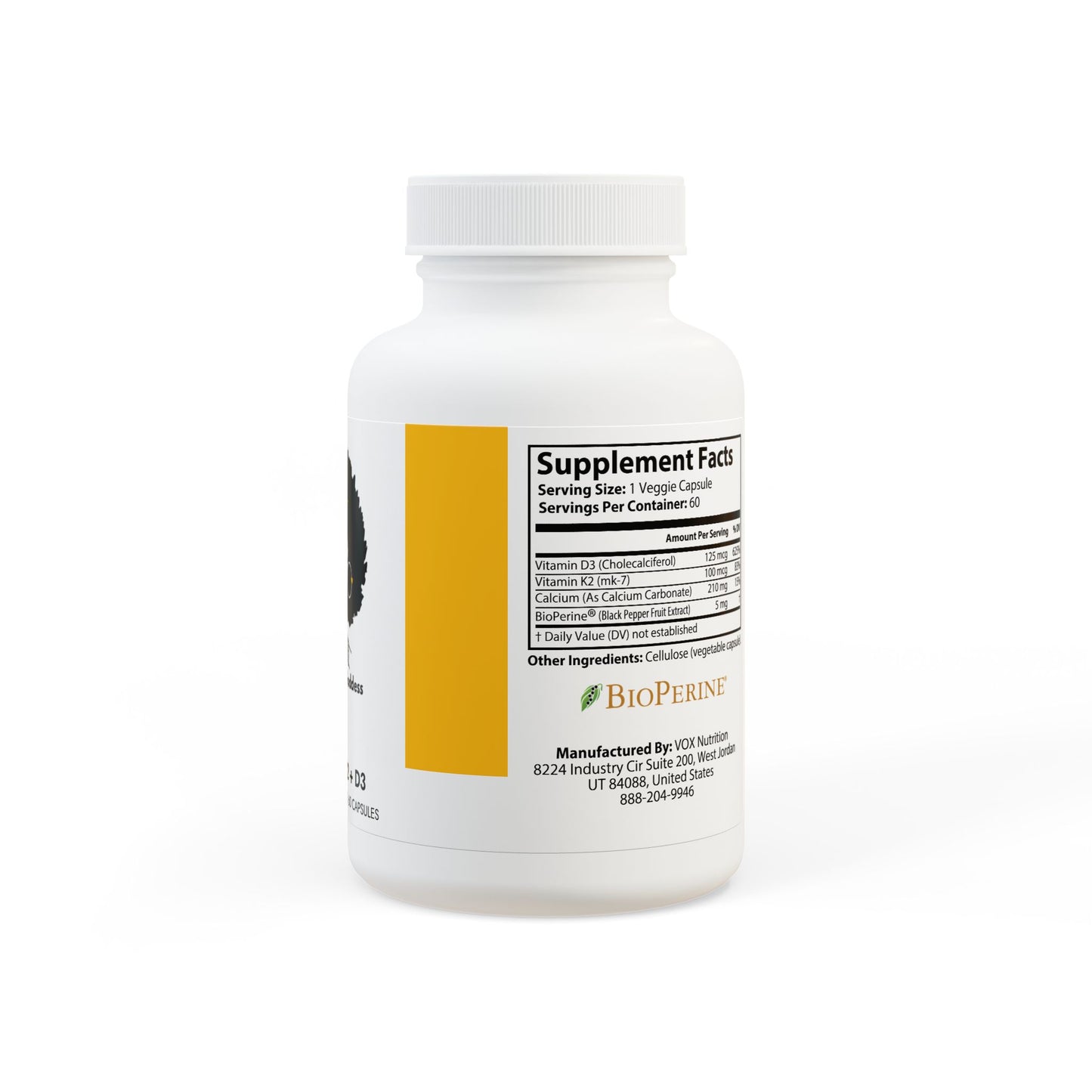 Leslie Light Goddess Vitamin K2 + D3 Supplement (60 Capsules)