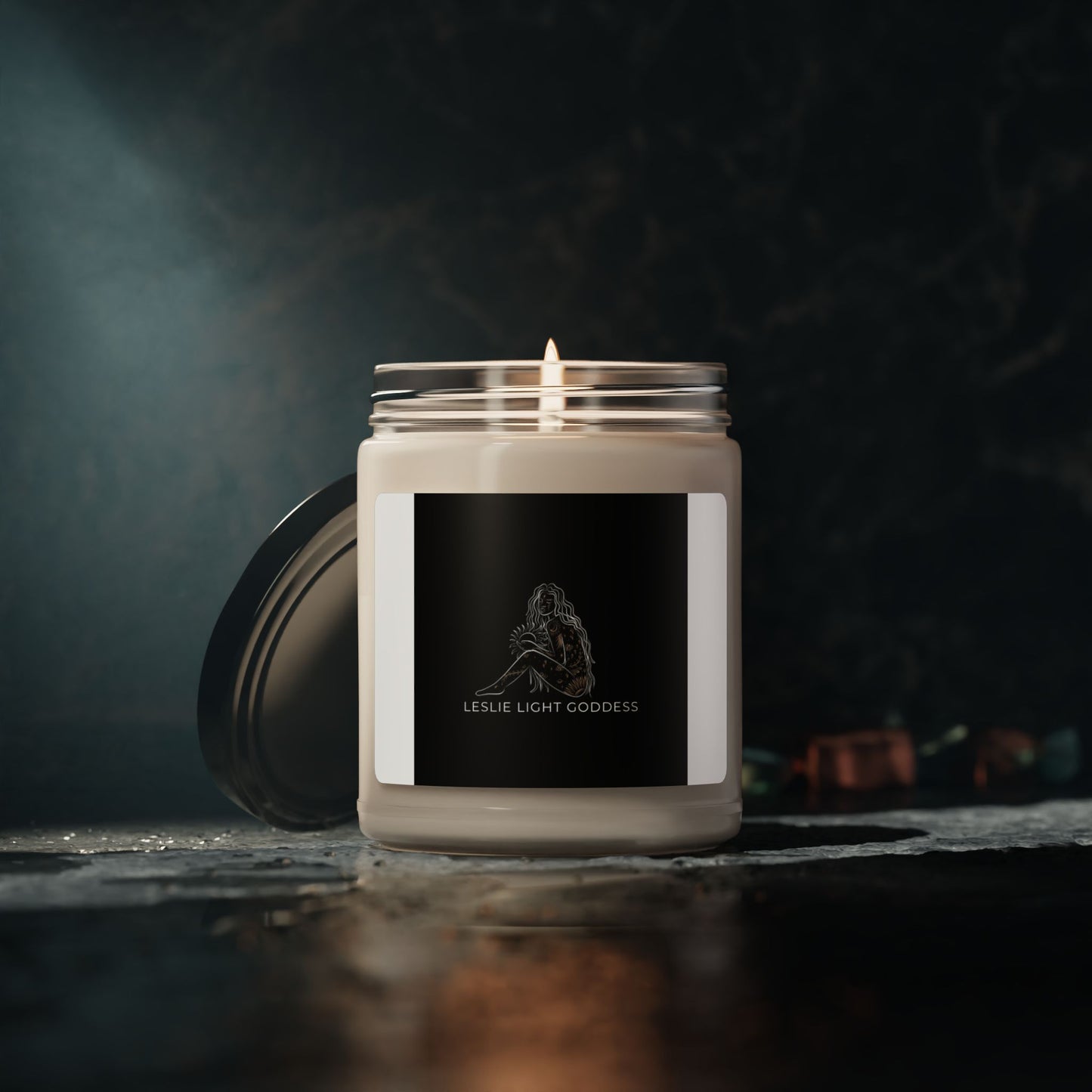 Leslie Light Goddess Scented Soy Candle - 9oz Aromatherapy Candle for Relaxation and Self-Care